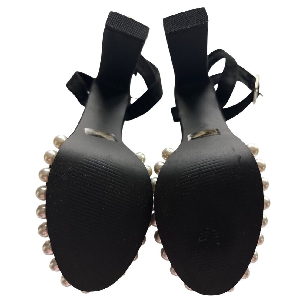 Lemon Drop By Privileged Anemone Black Suede Pearl Platform High Heels Size 10 - Picture 7 of 8